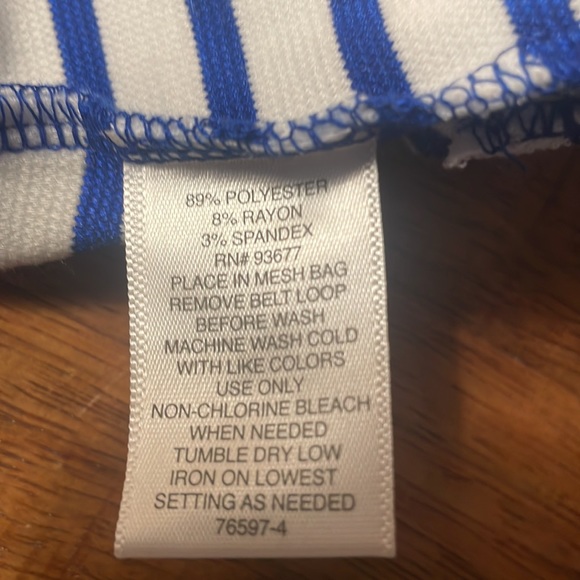 🌞 NWOT Navy and White Petite Large striped belted tank - Picture 6 of 6